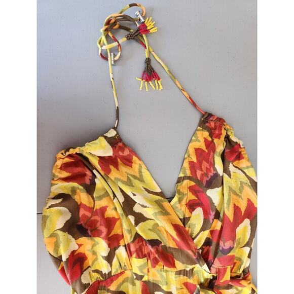 NWT Farm Rio x Anthropologie Fruit Print Jumpsuit Size XS Yellow 9D405 - Picture 9 of 13